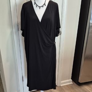 Black Midi Wrap Dress, PTP 29